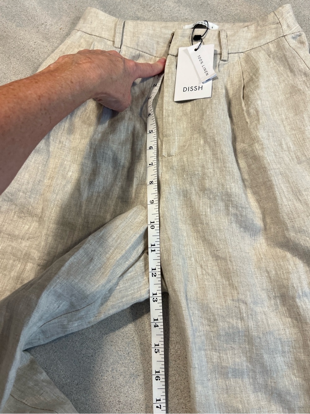 NWT DISSH Oatmeal Linen Pleated Wide Leg Trouser Resort Coastal Pants Size XS - Picture 13 of 13